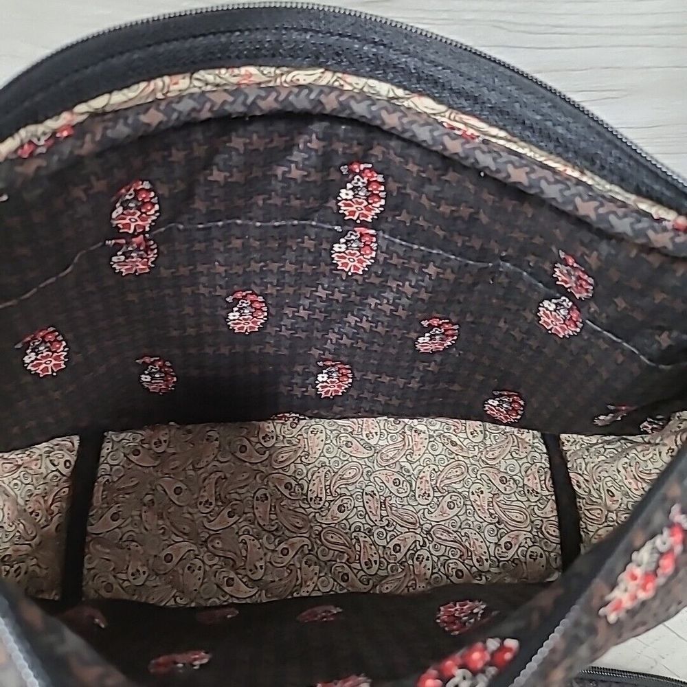 Vera Bradley Fall 2006 Houndstooth Brown Purse Bag Wallet Makeup Bag 3-piece - Picture 5 of 12